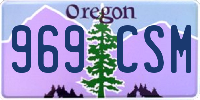 OR license plate 969CSM