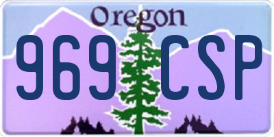 OR license plate 969CSP