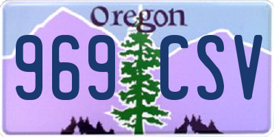 OR license plate 969CSV
