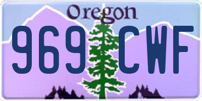 OR license plate 969CWF