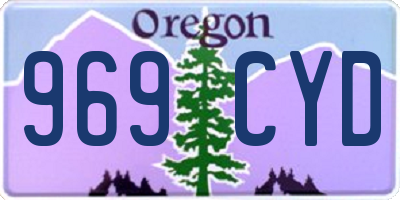OR license plate 969CYD