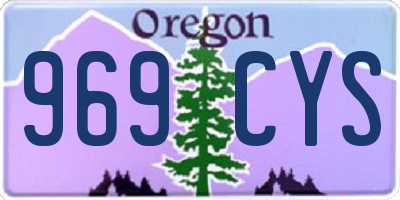 OR license plate 969CYS