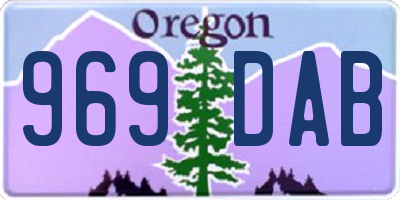 OR license plate 969DAB