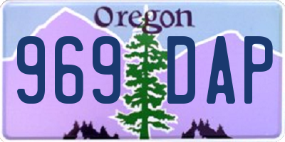 OR license plate 969DAP