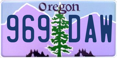 OR license plate 969DAW