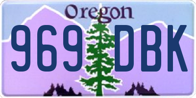 OR license plate 969DBK