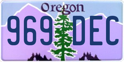 OR license plate 969DEC