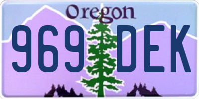 OR license plate 969DEK