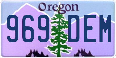 OR license plate 969DEM