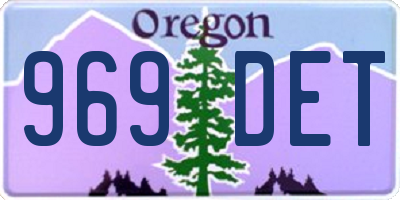 OR license plate 969DET