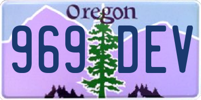 OR license plate 969DEV