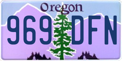OR license plate 969DFN