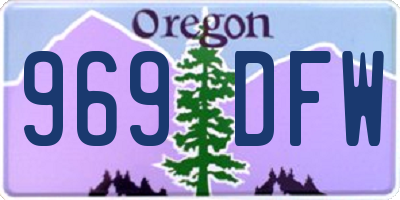 OR license plate 969DFW