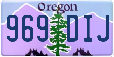 OR license plate 969DIJ