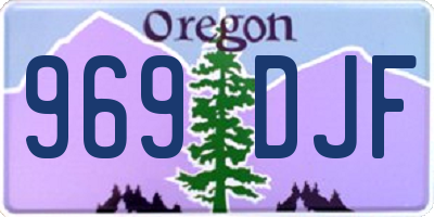 OR license plate 969DJF