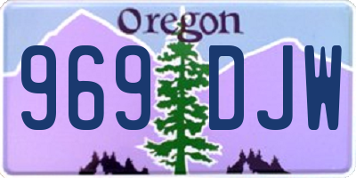 OR license plate 969DJW