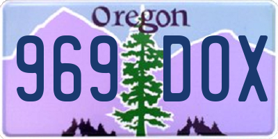 OR license plate 969DOX