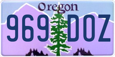 OR license plate 969DOZ