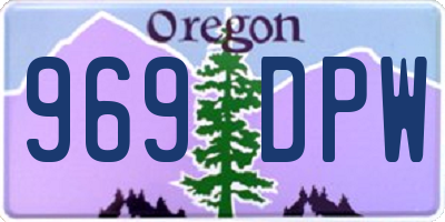 OR license plate 969DPW