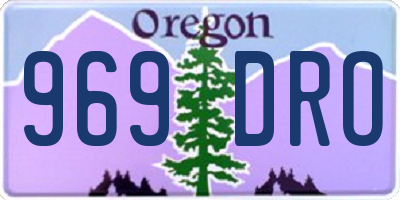 OR license plate 969DRO