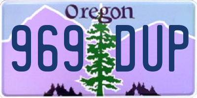 OR license plate 969DUP