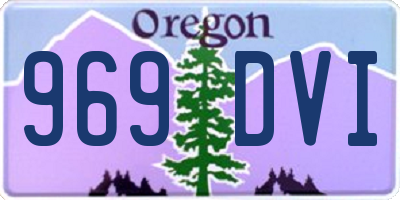 OR license plate 969DVI