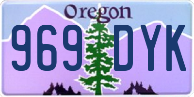 OR license plate 969DYK