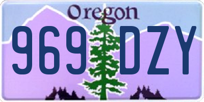 OR license plate 969DZY