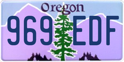OR license plate 969EDF