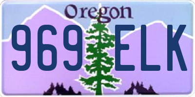 OR license plate 969ELK