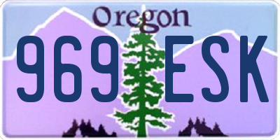 OR license plate 969ESK