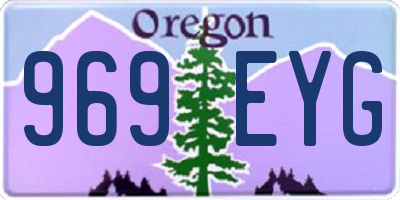 OR license plate 969EYG