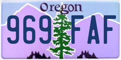 OR license plate 969FAF
