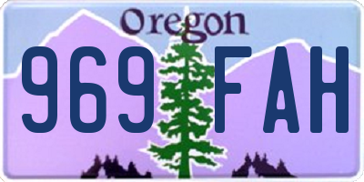 OR license plate 969FAH