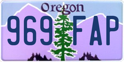 OR license plate 969FAP