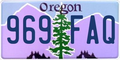 OR license plate 969FAQ