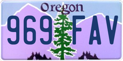 OR license plate 969FAV