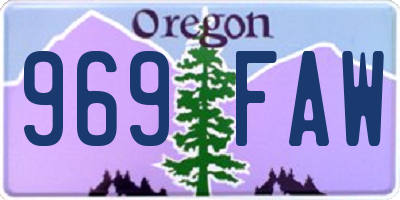 OR license plate 969FAW