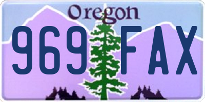 OR license plate 969FAX