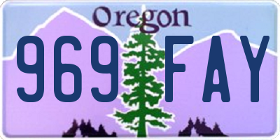 OR license plate 969FAY