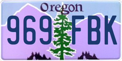 OR license plate 969FBK