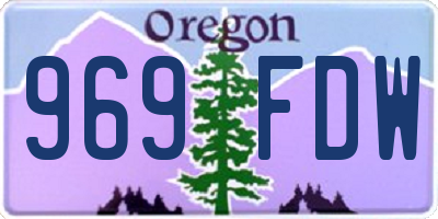 OR license plate 969FDW