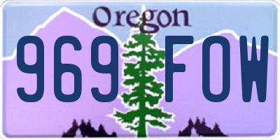 OR license plate 969FOW