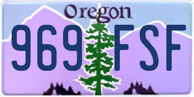 OR license plate 969FSF