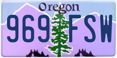 OR license plate 969FSW