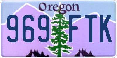 OR license plate 969FTK