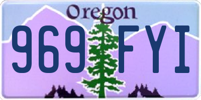 OR license plate 969FYI