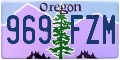 OR license plate 969FZM