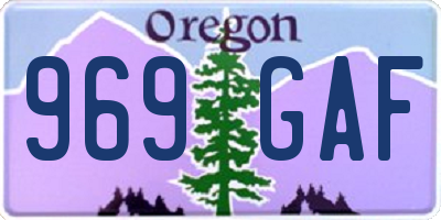 OR license plate 969GAF