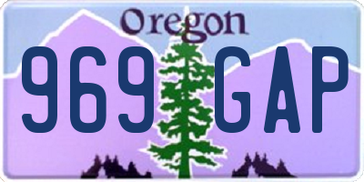 OR license plate 969GAP
